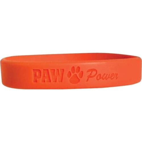 300pcs Orange Engraved Paw Power Spirit Silicone Wristbands Bracelets Free Shipping by DHL