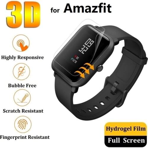 3D Hydrogel Protective Film for Amazfit Bip S U GTR 47mm 42mm GTS 2 Stratos 3 Pace Verge Lite Screen Protector Foil (Not Glass)