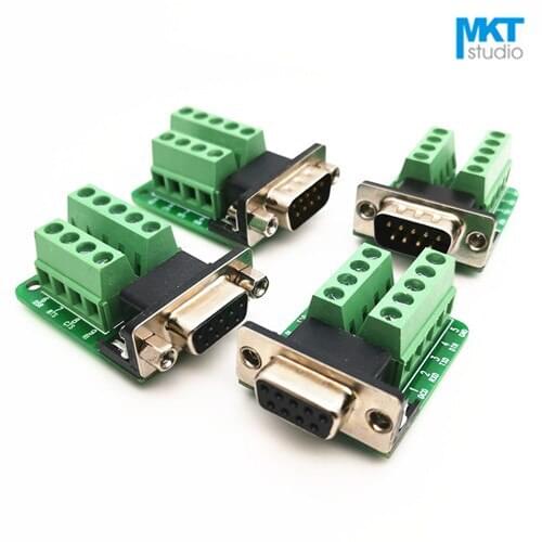 5Pcs Sample Right Angle Male Female DB9 D-sub Connector To Terminal PCB Adapter Module, RS232 Serial Ports To Terminal