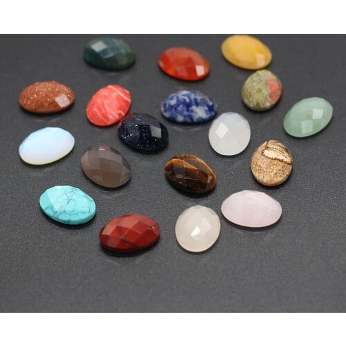 2Pcs Wholesale Natural Stone Amethysts Rose Quartzs Oval Cabochon Beads Setting Fit Rings Pendants Jewelry Accessories Supplies