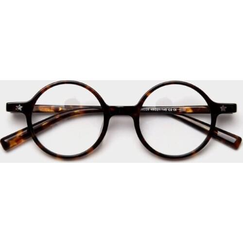 Acetate Round Glasses Frame Women Men Vintage Transparent Clear Eye Glasses Optical Prescription Eyeglasses Frames Eyewear Gafas