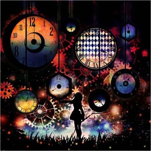 Full Square drill 5D DIY Diamond Embroidery Time with the girl Round Diamond Painting Cross Stitch Rhinestone Mosaic decor gift