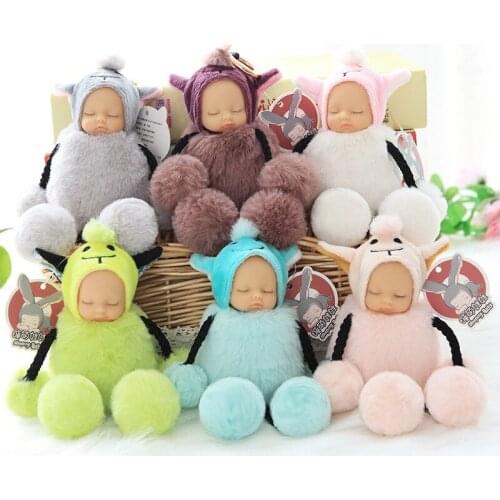 NewFashion Jewelry Plush Animals Key Chain Cute Fashion Kids Plush Dolls Keychain Soft Stuffed Toys Keyring Baby For Girls Women