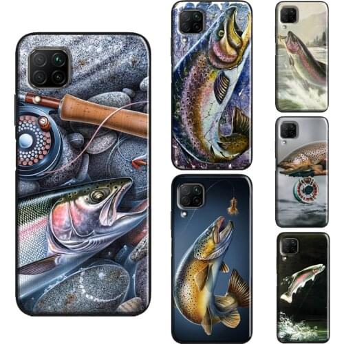 Rainbow Trout Fishing Case For Huawei P30 P20 P40 Pro Mate 10 20 Lite P Smart Z 2019 Nova 5T Honor 8X 9X 8A 10i