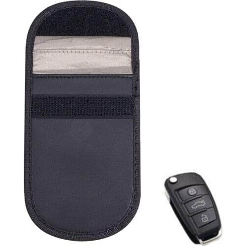 Black Organizer Car Key Case Functional Protector Device Shielding Signal Blocker Cell Phone Anti-tracking Organizer Bag 1 Pcs