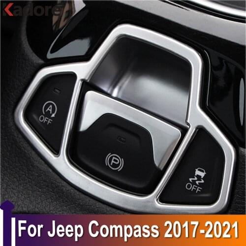 For Jeep Compass 2017 2018 2019 2020 Car Inner Electronic Handbrake Control Cover Trim Hand Brake Panel Car Styling Sticker