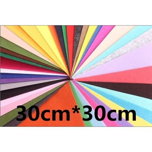 40pcs 30x30cm Mix Colors Non Woven Felt Cloth 1mm Polyester Felts Fabric DIY Toys Crafts Gift Dolls For Home Decoration