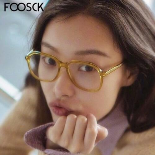 FOOSCK Fashion Color Lady Oversize Shield Gradient Vintage Round Eyeglasses frame for Women Women Sunglasses UV400