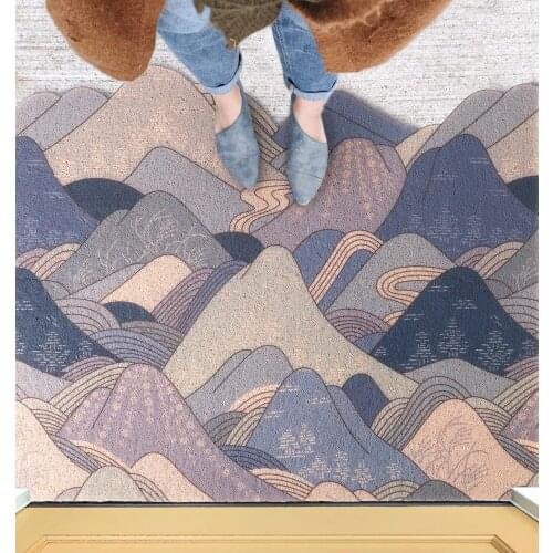 Mountain Rubber Non-Skid Indoor Outdoor Entrance Rug Low Profile Floor Mats Shoe Scraper Welcome Doormat Floor Mat Rug Bath Mats
