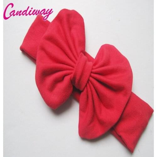 Hot Sale Cotton Turban Kids Headband Bowknot Headwear Red Butterfly Headbands Girl Hair Bows Hair Band Accessories 1pcs