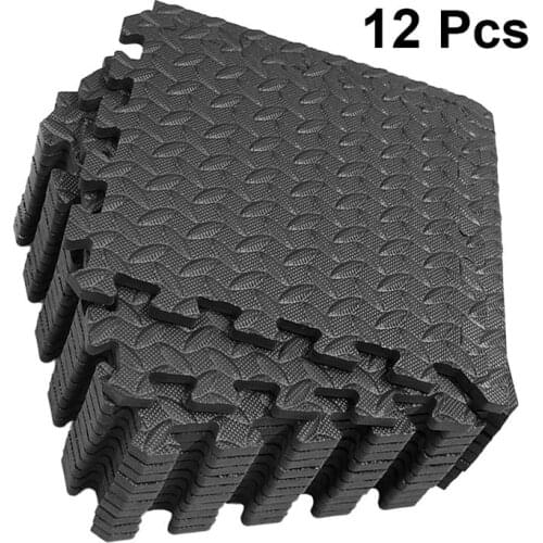 12Pcs Gym Matt Splicing Mats EVA Leaf Grain Floor Mats Patchwork Mat Thicken Shock Absorption Floor Pads For Gym Dance Room