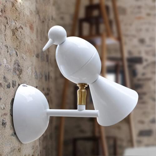 Nordic color macaroni Bird Wall Lamp LED living room corridor bedroom bedside balcony decoration cartoon lamp