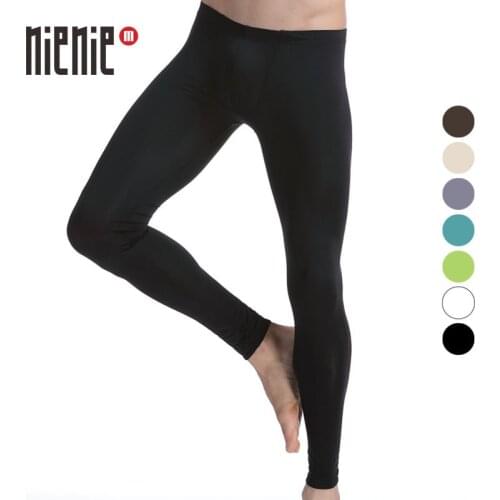 New mens underwear lounge pants viscose mid waist trousers tight sexy underwear fashion high-elastic long johns-2Pcs Pack
