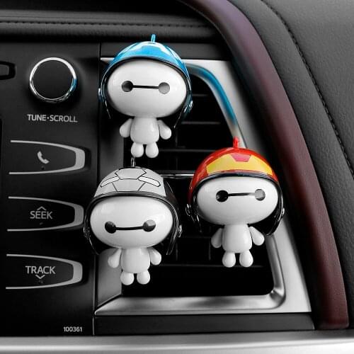 Helmet Baymax Car Vents Perfume Clip Air Freshener Automobile Interior Fragrance Decoration Ornaments Car Styling Accessories
