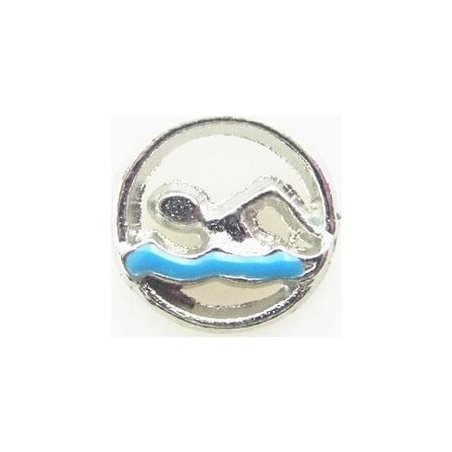 20pcs/lot Swimming Floating Charms for Living Memory Glass Lockets Sport Floating Charms Baseball Football Ice Skates