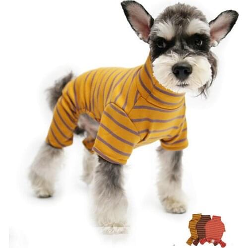 Striped Pet Dog Jumpsuit for Small Medium Dogs Fashion Bichon Clothes Four Legs Schnauzer Clothing Pets Chihuahua Puppy Costumes