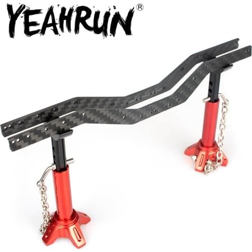 YEAHRUN Black Carbon Fiber Chassis Frame Rails for Axial SCX24 90081 AXI00001 AXI00002 1/24 RC Crawler Car Upgrade Parts