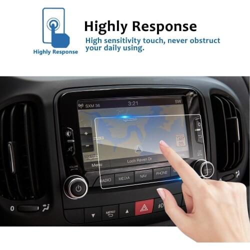 RUIYA Car Navigation Screen Protector For 500L UConnect 5.0 6.5 Inch 2016 2017 2018 Touch Center Display Auto Interior Stickers
