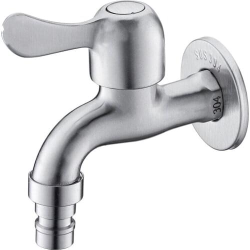 304 Stainless Steel Garden Faucet Wall Mounted Brushed Outdoor Bibcock Garden Wash Basin Mop High Quality Faucet Torneira parede