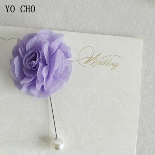 High Grade YO CHO Silk Cloth Men Suit Boutonniere Pearl Decoration Wedding Bridegroom Boutonniere for Men