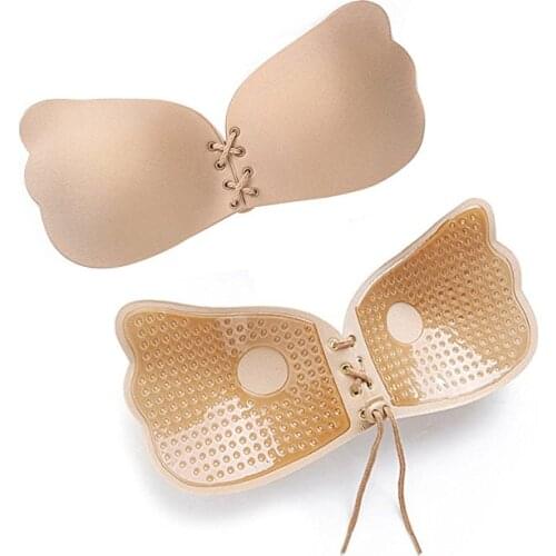 Women Invisible Silicone Push-Up Strapless Backless Self-Adhesive Magic Stick Invisible Bra