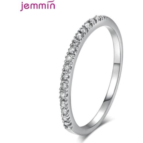 Luxury Brand 925 Sterling Silver Wedding Ring For Women Concise Classical Multicolor Mini Cubic Zirconia Rose Gold Color Jewelry