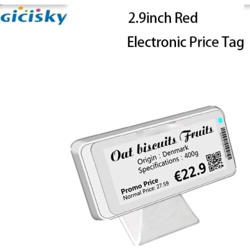 2.9 '' Gicisky Epaper Set Color Screen Electronic Price Tag Price Display Card Library Warehouse One Key To Correct Information