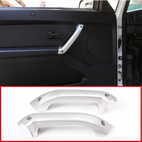 2 Pcs Car Accessories Interior Door Handle Trim Aluminum Alloy Silver For Lada Niva Door handle Protection Decorative Strip
