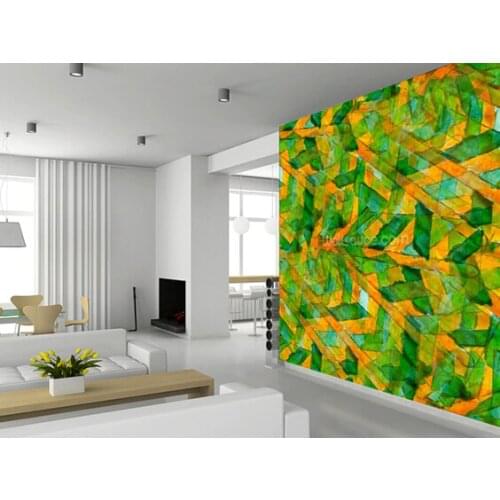 Custom 3D RETRO art wallpaper,Picasso Green Yellow Cubism for living room bedroom kitchen background wall waterproof wallpaper