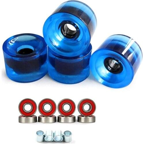 Dancing Longboard 4PCS Skateboard Wheels Bearings ABEC-9 70X51mm PU 78A 75% Rebound Large Size Wheels