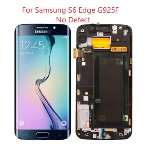 5.1'Super AMOLED S6Edge LCD Display With Frame For Samsung Galaxy S6 Edge G925F LCD Touch Screen Digitizer Assembly Replacement