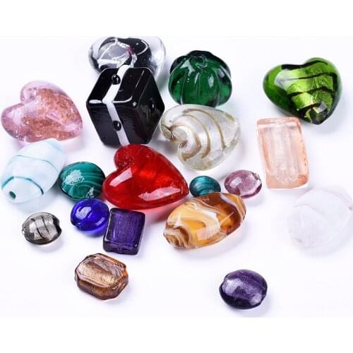 500g Mixed Handmade Lampwork Glass Beads Mixed Color Beads For Necklaces Bracelets DIY Jewelry Making, Hole: 0.5~4mm