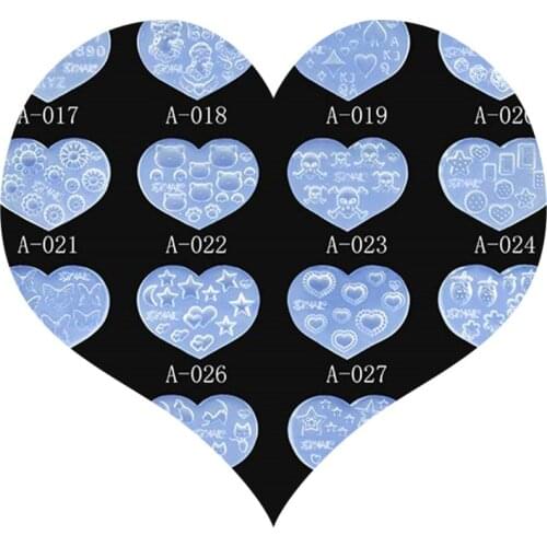 6/12/24 Pieces Random Free Shipping Heart Shaped Nail Art Silicone Mold Manicure Pedicure DIY Beauty Decor Tools