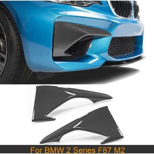 Car Front Bumper Air Vent Fender Trims For BMW 2 Series F87 M2 16-18 Front Bumper Upper Splitters Fog Lamp Covers Carbon Fiber