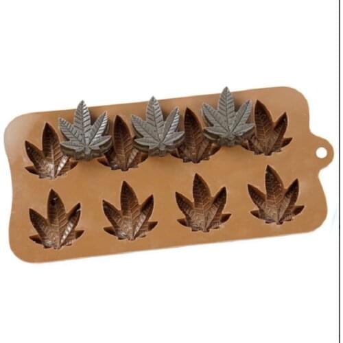 BT0075 Diy 8 Cavity Leaf Chocolate Mousse Fondant Cake Decoration Baking Tools Food Silicone Mold