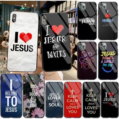 I love Jesus Christianity Bible Coque Shell Phone Case Tempered Glass For iPhone 11 Pro XR XS MAX 8 X 7 6S 6 Plus SE 2020 case