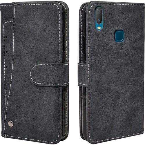 Luxury Wallet Case For Vivo Y11 Y12 Y15 Y17 Y19 Y91C Y20 V20 SE Y31 Y30 V17 Neo Case Vintage Flip Leather TPU Silicone Cover