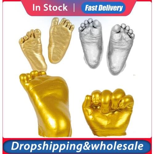 Baby 3D Hand & Foot Print mold powder Plaster Casting Kit Handprint Footprint Keepsake Gift Baby Growth Memorial