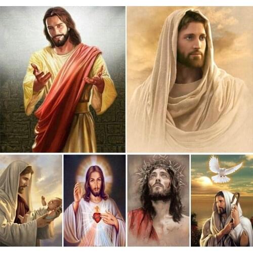 DIY 5D Diamond Painting Religion Cross Stitch Kit Full Drill Square Embroidery Mosaic Jesus Christ Icon Rhinestones Home Decor