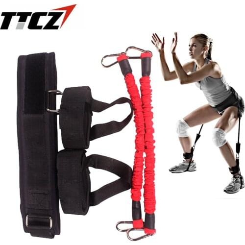 TTCZ Fitness Bounce Trainer Rope Resistance Band Basketball Tennis Running Jump Leg Strength Agility Training Strap equipment