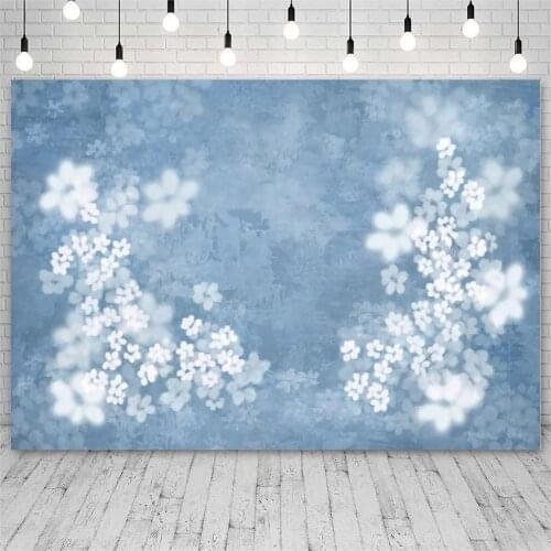 Photography Backdrop Blue Floral Painting Background Newborn Baby Child Photophone Photocall Photo Studio