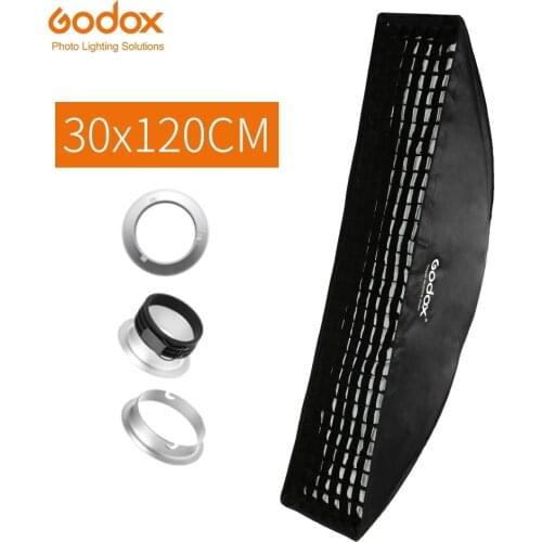Godox 30x120cm 12"x47" Honeycomb Grid Rectangular Bowens Mount Strip Softbox Studio Strobe Softbox Diffuser for Studio Strobe