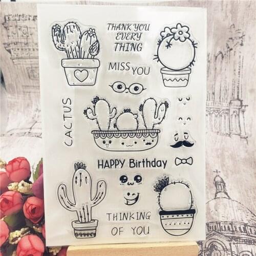 Hot sale cactus Transparent Clear Stamps / Silicone Seals Roller Stamp for DIY scrapbooking photo album/Card Making