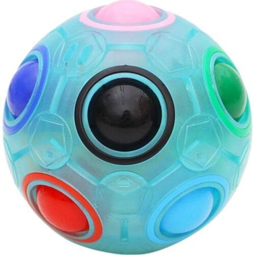 Creative Magic Cube Ball Antistress Rainbow Football Glowing Puzzle Montessori Kids Toys For Children Stress Reliever Toy