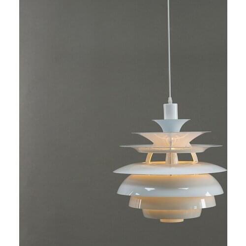 Creative Pinecone Pendant Lights Danish Designer Creative PH Hanging Light White Metal Bedroom Bedside Restaurant Pendant Lamps