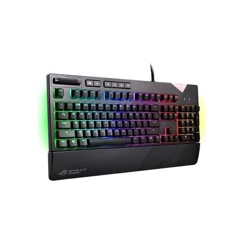 ROG Strix Flare RGB mechanical gaming keyboard with Cherry MX switches, customizable illuminated badge and dedicated media keys