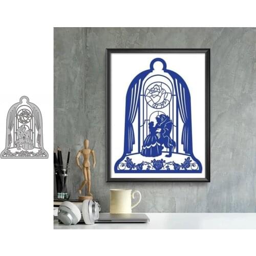 Metal Cutting Dies Castle couple Rectangular panel Scrapbooking Paper Craft Punch Knife Embossing Art Cutter die