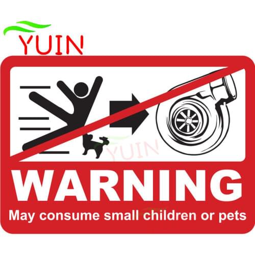 Cartoon TURBO WARNING Car Sticker Motorcycle Auto Accessories Personalized PVC Decoration High Quality Waterproof Decal 9*6cm