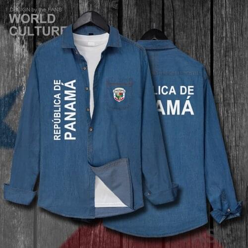 Panama Panamanian PAN Mestiz Men Fashion Turn-down Collar Jeans Shirt Clothes Autumn Long Sleeve Cowboy Casual Coat Jacket 20