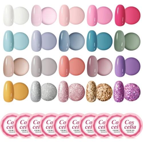 COSCELIA 12/16/20Pc UV Gel Nail Kit 30 Colors 5ml Crystal Nail Polish Extension Builder All For Manicure Nail Art Tools